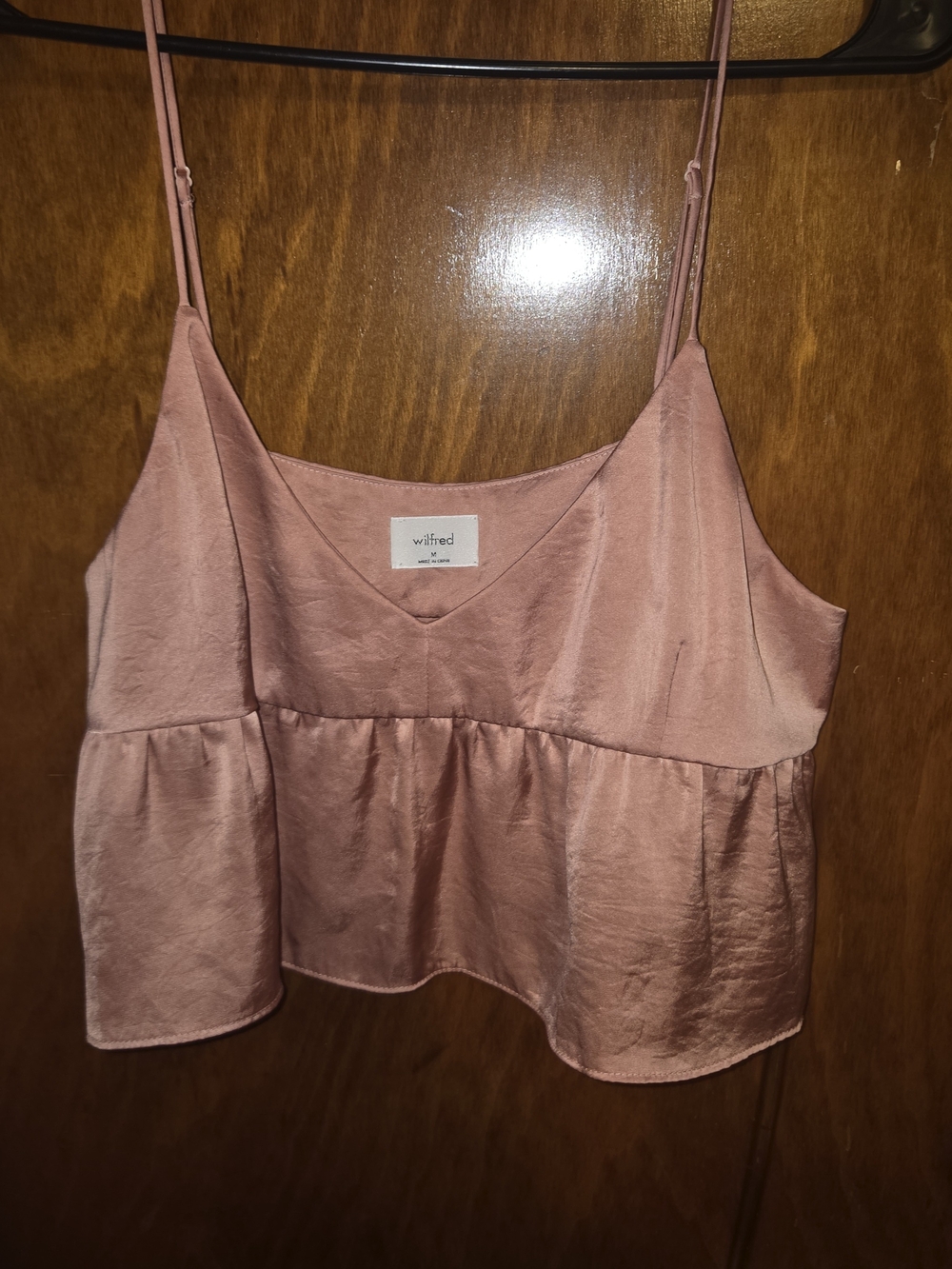 Wilfred Rose Pink Satin Peplum Camisole